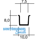 Standard F�hrungsprofil zum Einlassen, L�nge 1400 mm, Kunststoff transparent