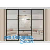 ARLU DIVINA� Festverglasung mit Schiebet�r mittig 2600 x 3000 mm, schwarz