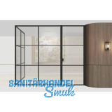 ARLU DIVINA� Eckaufstellung mit Dreht�r rechts, 2600 x 3000/2000 mm, schwarz