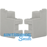 KNOKE SMART CASE Abdeckkappenset aufgesetzte Montage, Kunststoff silberfarbig