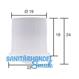 Kugelrolle 0 soft � 19 mm,Tiefe 19 mm, Kunststoff wei�