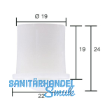 Kugelrolle 0 � 19 mm, Tiefe 19 mm, Kunststoff wei�