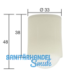 Kugelrolle 3 � 33 mm, Tiefe 38 mm, Kunststoff wei�