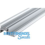 HAWA Combino Doppellaufschiene 65 H MS/FS - 80 H FS 2500 mm, Aluminium eloxiert