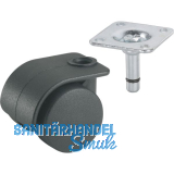 D�RNER + HELMER Doppel-Lenkrolle Container Kunststoff-Rad schwarz 35 mm 70 kg