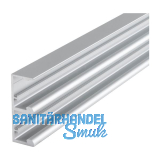 HAWA Combino Doppellaufschiene 50 H MS/FS ohne D�mpfeinzug 2500 mm, Alu eloxiert