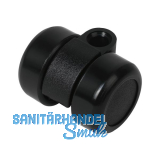 Doppel-Lenkrolle Mini hart Kunststoff schwarz 36 mm 50 kg