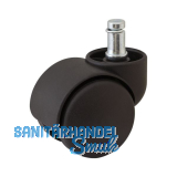 Doppel-Lenkrolle Office hart Kunststoff 50 mm 50 kg Bundstift