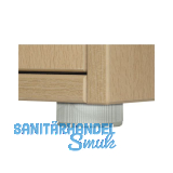 M�belgleiter verstellbar-Anschraubplatte � 50 mm, Kunststoff silber