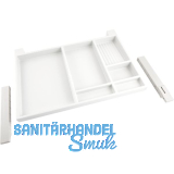 Utensilien-Auszug Ninka, Breite 566 mm, H�he 36 mm, Polystyrol wei�grau