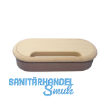 Kabeldurchgang oval, Holz, 57 x 143 mm, Buche roh
