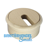 Kabeldurchgang rund, Holz, Buche roh