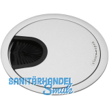 CONFURN Kabeldurchgang rund, mit Staubschutzb�rste, Zamak silber RAL 9006
