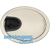 CONFURN Kabeldurchgang rund, mit Staubschutzb�rste, Zamak Edelstahl Effekt