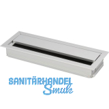 Kabeldurchgang eckig mit Staubschutzb�rste, 120x70x25 mm, Aluminium eloxiert