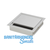 Kabeldurchgang eckig mit Staubschutzb�rste, 70x70x25 mm, Aluminium eloxiert