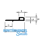 Schlagleiste mit Nase, L 2500 mm, Kunststoff wei�