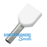 Zwillings-Aderendh�lse 0,75x10/17 mit Kragen wei�