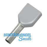Zwillings-Aderendh�lse 0,75x8/15 mit Kragen grau