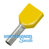 Zwillings-Aderendh�lse 6x14/26 mit Kragen gelb