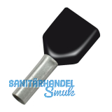 Zwillings-Aderendh�lse 1,5x12/20 mit Kragen schwarz