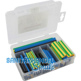 Sortimentsbox Schrumpfschlauch schwarz, blau, gelb/gr�n