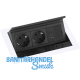 EVOline Flip Top Push S 2xSchuko + USB-A- USB-C-Charger wei�