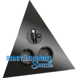 WIPO Steckdosenelement Power Dreieck 2 Schuko + USB-Charger-Auszug Schwarz