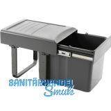 EKOTECH Einbau-Abfallsammler Mega 40 1 x 34 Liter Kunststoff grau
