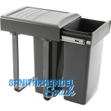 EKOTECH Einbau-Abfallsammler Mega 45 2 x 26 Liter Kunststoff grau