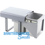 EKOTECH Einbau-Abfallsammler Ekko Front 40 1 x 16/2 x 8 Liter Kunststoff Grau