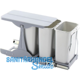 EKOTECH Einbau-Abfallsammler Patty 30 3 x 8 Liter Kunststoff grau