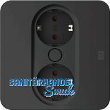 BACHMANN Einbausteckdose TWIST 2 eckig, 2 x Schuko, schwarz matt