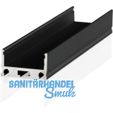 BILTON Aluminium Aufbauprofil XT02, schwarz eloxiert, 3000 mm, ohne Abdeckung
