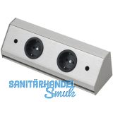 WIPO Steckdosenleiste Corner Compact, L 260 mm, Edelstahl Effekt