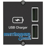 BACHMANN Keystone Modul USB Doppelcharger 2xUSB-A, 2,4A