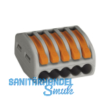 WAGO 222 5x4Qmm Verbindungsklemme grau mit Bet�tigungshebel