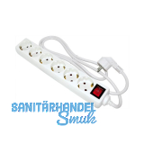 BACHMANN Steckdosenleiste -6 Steckdosen + Schalter, 1500 mm Kabel, weiß BACHMANN Steckdosenleiste -6 Steckdosen + Schalter, 1500 mm Kabel, weiß