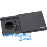 EVOline Square 80 Schuko mit USB-Charger schwarz
