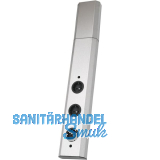 WIPO SteckdosenelementPower-Turm 1, 3 Schukosteckdosen, Edelstahl