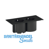 BACHMANN Steckdosenelement DUE 2xSchuko schwarz ohne Abdeckung