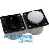 BERKER Integro Schalter chrom matt + Steckdose schwarz ohne Rahmen