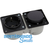 BERKER Integro Schalter schwarz matt + Steckdose schwarz ohne Rahmen