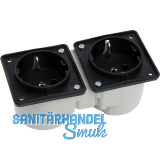 BERKER Integro Doppelsteckdose schwarz ohne Rahmen