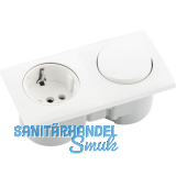 BERKER Integro Flow Schalter polarwei� gl�nzend + Steckdose polarwei�