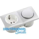 BERKER Integro Flow Schalter chrom matt + Steckdose polarwei�