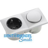 BERKER Integro Flow Schalter chrom matt + Steckdose schwarz