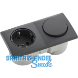 BERKER Integro Flow Schalter anthrazit matt + Steckdose anthrazit