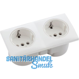 BERKER Integro Flow Doppelsteckdose polarwei� gl�nzend, Steckdose wei�