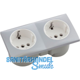 BERKER Integro Flow Doppelsteckdose chrom matt, Steckdose wei�